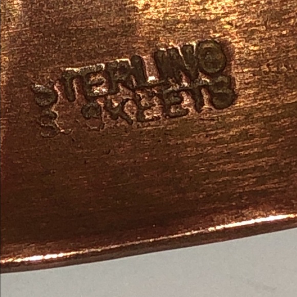 Vintage S.Skeets sterling silver & copper bracelet - Picture 6 of 16